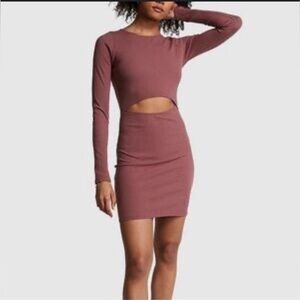Victoria’s Secret PINK Long Sleeve Ribbed Cut Out Dress NWT Size XL